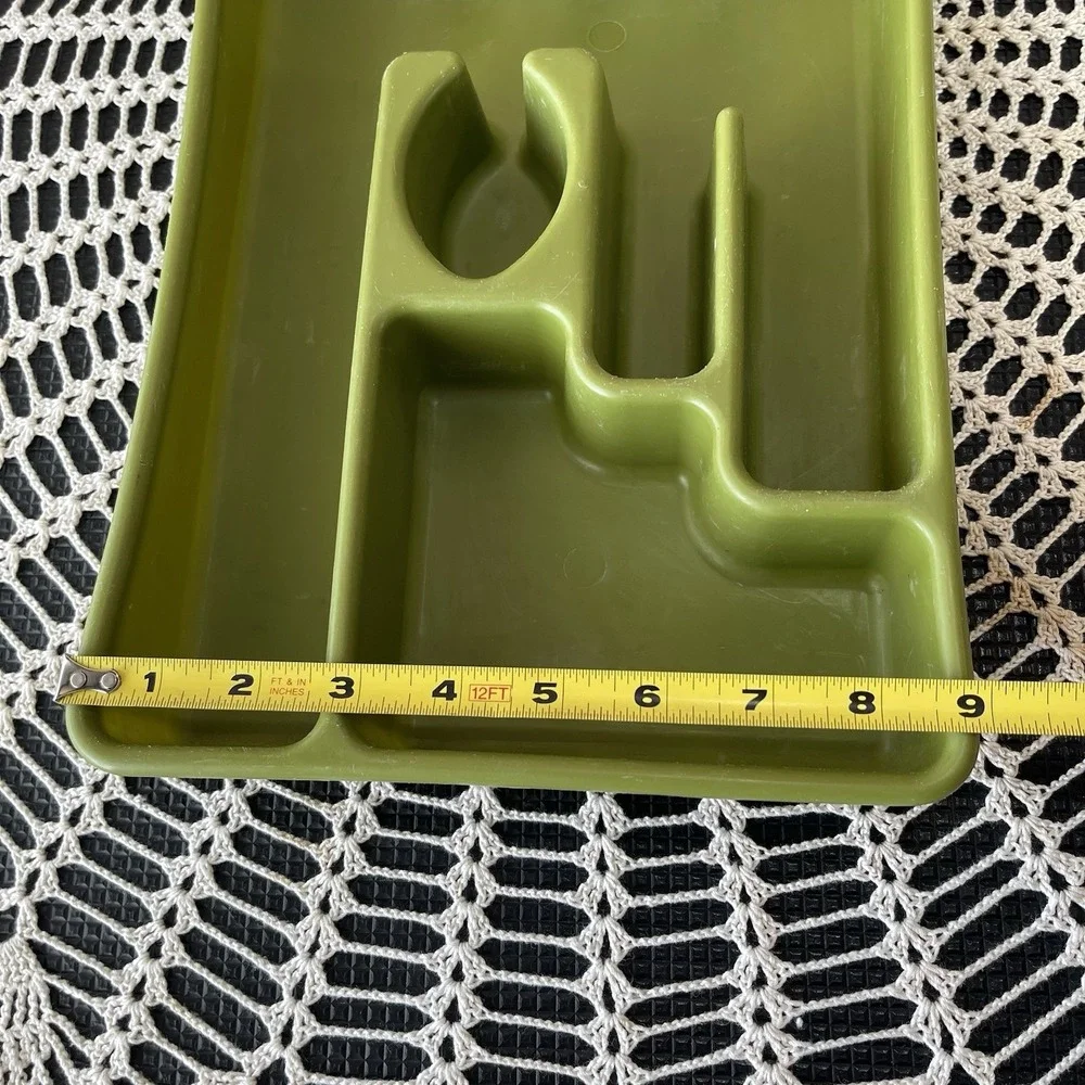 Vintage Rubbermaid Silverware Flatware Utensil Holder Tray 2921 Avocado‎ Green